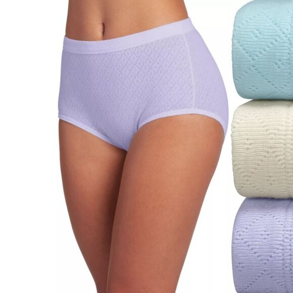 Women's Breathe Jockey 3-Pack 100% Cotton Brief Panties Assorted Colors - Picture 1 of 5